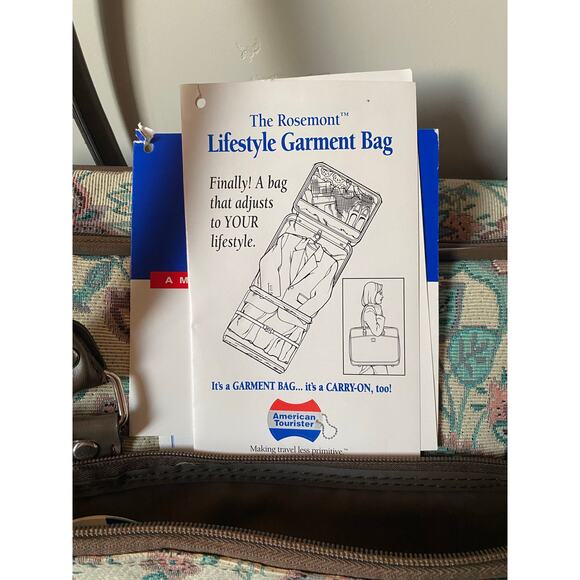 VTG American Tourister Floral Rosemont Lifestyle Garment Weekender Carry-On Bag - Picture 6 of 11